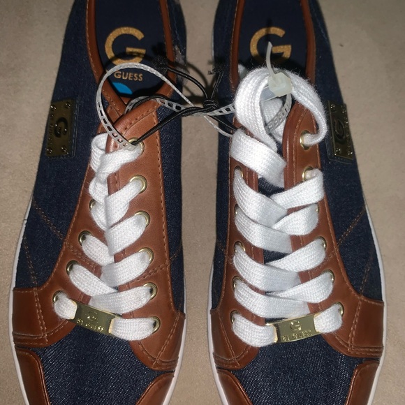 By GUESS Denim & brown shoes size 10 - Picture 3 of 7